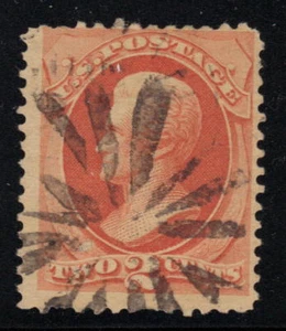 US #183 Banknote 2c Jackson - Unlisted Fancy Sunburst Cancel Like Cole #GR-102  - Bild 1 von 2