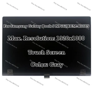 13.3" Samsung Galaxy Book S SM-W767V FHD LCD Display Touch Screen Panel Assembly - Picture 1 of 8