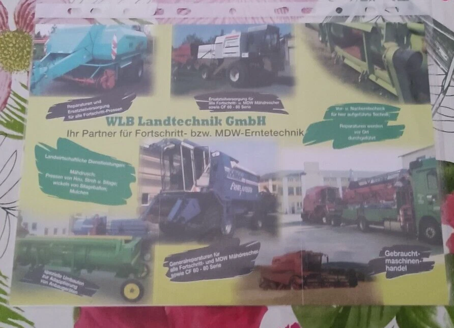 Prospekt WBL Landtechnik Neustadt, Fortschritt Landmaschinen, MDW, DDR - Bild 1 von 2