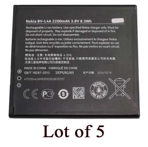 Lote de 5 baterías Nokia BV-L4A OEM para Nokia Lumia 830 540 535 nuevas Foto 1 de 1