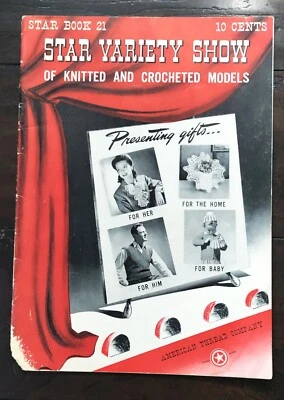 Vintage 1942 Star Variety Show Knit & Crochet Magazine Book 21, 25 Patterns+ - Image 1 of 4