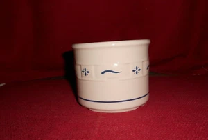 ONE LONGABERGER POTTERY 1 PINT SALT CROCK IVORY w BLUE! NEW! BUY IT NOW! - Picture 1 of 4