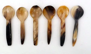 6 cucharas bebé caviar cuerno de búfalo azúcar mostaza mermelada de sal de caviar 8 cm - Imagen 1 de 1