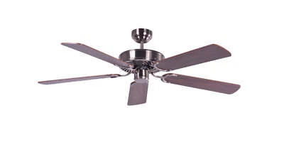 Ceiling fan for Bedroom Low profile Fan without Lights Silver & Walnut Rattan - Image 1 of 2