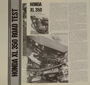 1974 Honda XL350 Original Motorcycle 3pg test Article - Picture 1 of 1