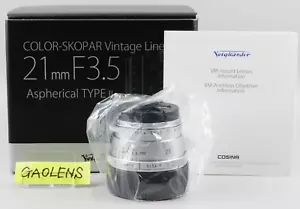 Voigtlander COLOR-SKOPAR Vintage Line 21mm F3.5 Type II VM Silver Leica M New - Picture 1 of 15