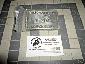 TRAINLAND USA COLFAX IOWA COLLECTIBLE BELT BUCKLE 1982 NOS 1 QTY FREE SHIPPING - Picture 1 of 3