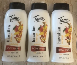 Lot of 3 Tame Body Wash Hawaiian Mango with Jojoba Oil ~ Huge 24 Fl. oz. each - Picture 1 of 3