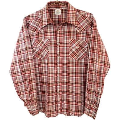 Camisa Western Vintage JC Penny Big Mac Para Hombre Perla A Presión Retro A Cuadros Usada en Excelente Condición Talla XL Foto 1 de 4