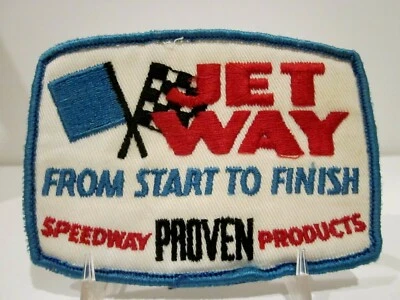 PARCHE DE CARRERAS JET WAY SPEEDWAY DE COLECCIÓN 4" BANDERA A CUADROS MUSCLE CAR Foto 1 de 3