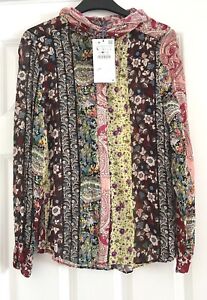 Zara Woman BNWT, Multicoloured, Floral, Neck Tie Blouse, L (Bought for UK14ish)