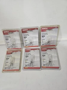 Lot 6 Satco S3546 JCD TYPE / 50W 75T4/G9/CL/120V 50-Watt T4 G9 Base Light Bulb - Picture 1 of 3