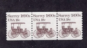 1981 18 cent Surrey Plate number coil Strip of 3, #1, Scott #1907, NH - Picture 1 of 1