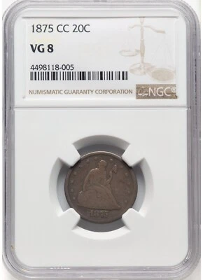 1875-CC Twenty Cent Piece 20 cents NGC VG08 - Image 1 of 2