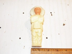 Vintage 1950's Celluloid Plastic Hollow Mold Molded 6" Indian Chief Toy - Picture 1 of 2