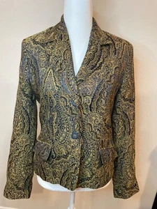 Vintage Harve Benard braune Paisley Viskose Mischung Jacke - Bild 1 von 7