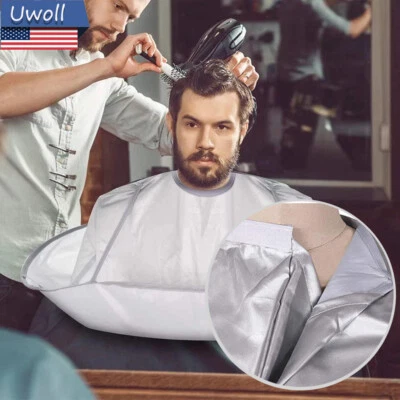 Vestido de peluquero plegable tela corte de pelo capa paraguas peluquería capa adulto Foto 1 de 4