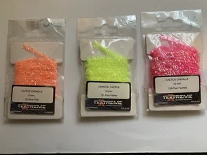 3 x Card Of Yellow orange pink Cactus Chenille 10mm - Picture 1 of 3