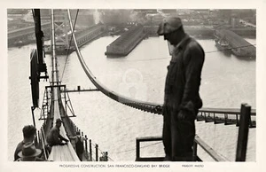 Construction Oakland Bay Bridge San Francisco CA RPPC Photo Postcard COPY - Picture 1 of 2
