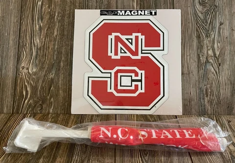 Brand New NC State Wolfpack Set of 2 Fan Items ~ Car Flag ~ Large Logo Magnet Cover