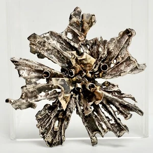 Silber Metall organische Form Anhänger um 60er Jahre Stil von Björn Weckstrom - Bild 1 von 5