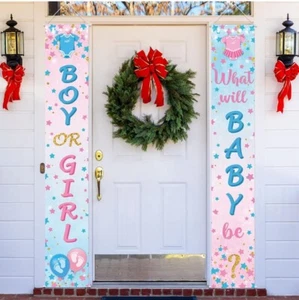 2 Piece Gender Reveal/Baby Shower Banner • 70.8” x 11.8” • Boy/Girl - Picture 1 of 4