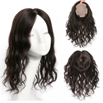 Pieza superior de cabello humano virgen ondulada natural cierres toupees clip para el cabello Foto 1 de 4