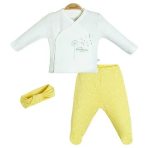 Baby Girl Outfit Dandelion Top Leggings Headband Organic Set Age 0 3 6 Months - Picture 1 of 8