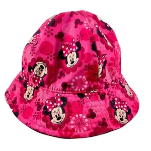 Disney Minnie Mouse Toddler Girls Bucket Hat Hot Pink Sun Beach Cap Mesh Lined - Picture 1 of 9