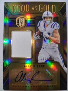 2023 Panini Gold Standard ALEC PIERCE Good As Gold Patch AUTO /199 SP - Colts SD