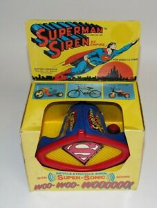 Vintage Empire DC Comics Superman Bike Bicycle Siren Battery Operated 1971 Rare