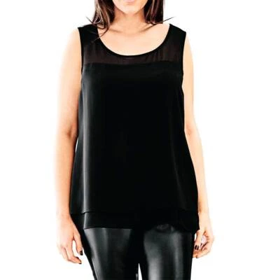 Ashley Brooke Damen Designer-Georgette-Blusentop, schwarz