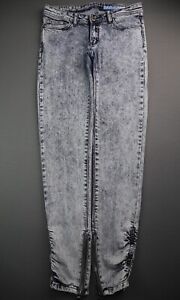 Women's Azzure Jeans Skinny Zipper Leg Acid Washed Stretch Sz 27x32 (Msr 30x31)