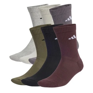 Adidas Kids Logo Crew 6pk 44 Socks - Picture 1 of 15