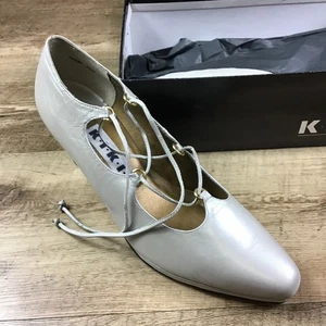 Neu mit Karton Vintage Kikit Talent Damengröße 8,5 Leder-Heels hergestellt in Spanien - Bild 1 von 8