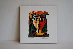 Pablo Picasso Fliesenkunst Frau mit Hut 8x8 2000 Alcora-Spanien Gres Sanchis - Bild 1 von 5