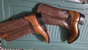 Tony Lama 2-farbige braune Leder Western Cowboy 🤠 Stiefel 👢 Damengröße 6 - Bild 1 von 7