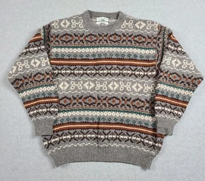 Vintage Shetland Wollpullover Herren Large Multicolor Fair Isle Strick Benetton 90s - Bild 1 von 7