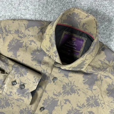 Hawes & Curtis London Men Small Brown Floral Long Sleeve Button Down Shirt - Image 1 of 4