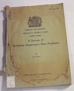 Unsteady Hypersonic Flow Problems by BM Wood 1966 C.P. No 901 - 082223JENON-11 - Picture 1 of 3