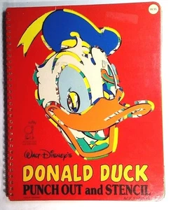 Donald Duck Walt Disney's Punch Out & Stencil Books Hardcover 1988 Tony Tallaric - Picture 1 of 8