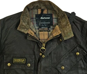 *HEISS Vintage Herren BARBOUR A7 INTERNATIONAL BIKER PARKA GEFÜTTERT BRAUN GEWACHST Jacke C44 L - Bild 1 von 21