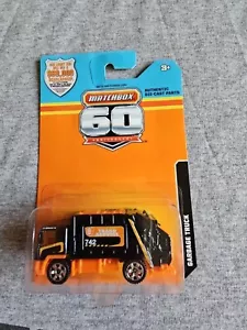 2013 Matchbox 60Th Anniversary GARBAGE TRUCK Black GREAT CARD - Picture 1 of 5
