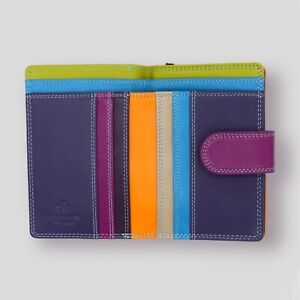Portafoglio multicolore in pelle da donna con portamonete e 11 porta credit card