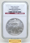 2006 Silver Eagle $1, NGC GEM UNCIRCULATED FIRST STRIKES -#B36477