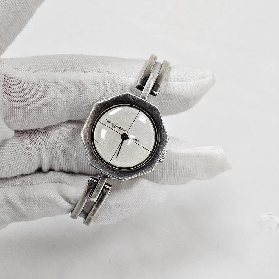 Винтажные редкие винтажные женские наручные часы Ulysse Nardin 800 серебряный браслет - Изображение 1 из 4