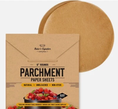 Hojas para hornear papel pergamino Bakers Signature 6 pulgadas redondas 220 unidades X 3 Foto 1 de 4