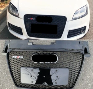 Parachoques delantero rejilla malla negra para AUDI TT TTS 8J 2008-2014 - Imagen 1 de 5