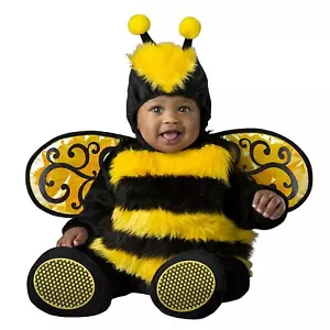Baby Bumble Honey Bee Yellow Plush Halloween Costume + Wings Infant 0-24 months - Picture 1 of 2