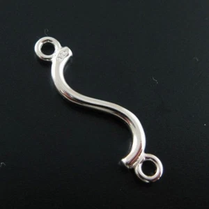 925 Sterling Silber Verbinder - gebogener Stabverbinder ( 2 Stück ) - Bild 1 von 3